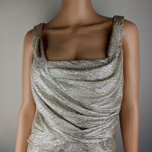 Express Shimmer Gold Cocktail Party Dress